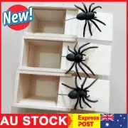 Funny Scare Box Wooden Prank Spider Hidden In Case Joke Toy Halloween Gift AE