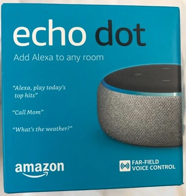 AMAZON ECHO DOT GRAY/BLACK (3rd gen) SMART SPEAKER w/ALEXA NEW SEALED FREE SHIP