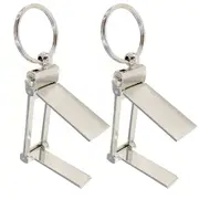 2x Handbag/Bag/Purse 10cm Holder/Hanger Table/Desk Hook w/ Removable Keyring SLV