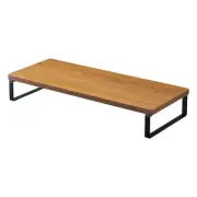 Lihitlab Computer Stand Monitor Stand Wood Grain MDF Desktop Slim Brown Wid 480