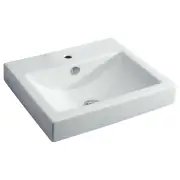 Low Profile Semi-Inset Basin, 1TH, Gloss White