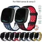 Breathable Sport Silicone For Fitbit Versa 3 4 Sense 2 Band Strap Wristband