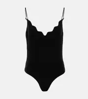 [Galvan] Galvan Scalloped velvet bodysuit AU 16 black