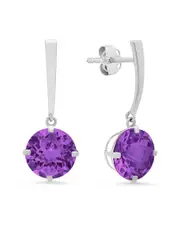 MaxColor 14K 2.60 ct. tw. Amethyst Drop Earrings