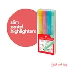 Pastel Highlighters. Faber-Castell Slim 4-Pack, Fine Point. Water-based Ink.