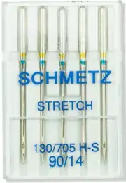 5 Schmetz Sewing Machines Needles 90er Stretch Flat Shank 130/705 Stretch