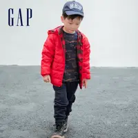 在飛比找蝦皮商城優惠-Gap 兒童裝 雙面穿連帽羽絨外套 大絨朵羽絨系列-紅色(7
