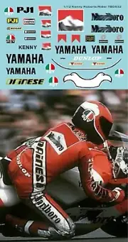 1/12 Decals for Kenny Roberts Rider Figure Race Suit Yamaha 1983 Decal TBD532
