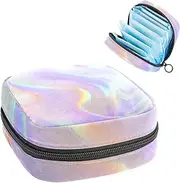 Period Bag,Sanitary Napkin Storage Bag,Abstract Purple Marble Print,Tampon Holder for Purse