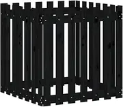 Garden Planter with Fence Design | 70x70x70 cm Solid Wood Pine | Outdoor Decorative Pot for Plants & Flowers | Durable & Eco-Friendly Raised Bed