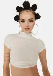 Chill Always Serving Mock Neck Open Back Top