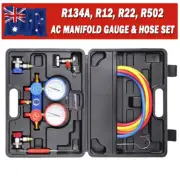 R134A Diagnostic A/C Manifold Gauge Professional HVAC Freon Recharge Kit w/ Hose