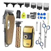 Professional Barber Clippers Set for Men - Cordless Bald Shaver Men Clippers