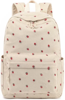 Backpack for School Girls Women, Cute Corduroy Laptop Bookbag for Kids Teens,...