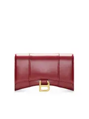 Balenciaga Women's Hourglass Wallet On Chain Box In Red