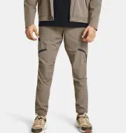 Men Under Armour Unstoppable Cargo Pants Size L Taupe Tan Black 1352026 201