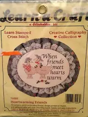 Learn-a-Craft CrossStitch "Heartwarming Friends" Creative Calligraphy Collection