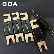 Gold Plated Flat Metal Fuse 80A 32V Slow Bolt Blade ANL Fuses For Car Audio