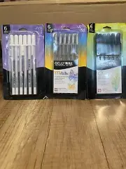 Sakura Gelly Roll Pens BLACK WHITE & METALLIC SILVER (3-6pks) Open Boxes