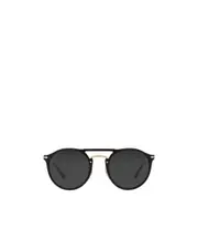 Persol Round Frame Double-Bridge Sunglasses 50 Black