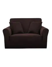 [SOGA] High Stretch Sofa Cover Couch Lounge Protector Slipcovers 1 Seater in Coffee