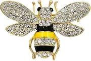 [Generic] Honey Bee Brooches Pins for Woman Girls,Vintage Elegant Insect Brooch Alloy Zircon Bee Brooch Pin Clothing Accessory Jewelry Present