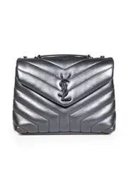 Black Leather Small Monogram Matelasse Loulou Bag