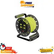 Masterplug 50ft Extension Cord Reel with 4 Sockets & Wall Mount - 13A Power