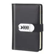 A6 Diary w Lock,Journal w Lock w Pen Slot Card Slot,Black