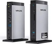 WAVLINK USB C Docking Station with 3 HDMI, 15 in 1 Laptop Dock Triple Monitor 4K