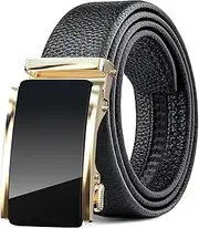 [BuzToz] mens Men's BeltMen's Belt,Leather Ratchet Dress Belts with Sliding Adjustable Belts