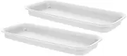 Milisten Flower Pot Base Drip Trays 2 Pack of Rectangular Plant Saucers Non-Slip for Efficient Water Management and Elegant Plant Display