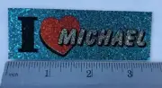 Vintage I Heart Love Michael Sparkly Retro Sticker Jackson Jordan Husband