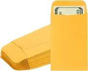 uxcell Money Envelope, 50 Pack 3.5" x 2.2" Cash Envelopes Money Holder Bags Budgeting Saving Challenge Letter for Gift Coins Checks Tickets Jewelry Passport Card, Deep Yellow