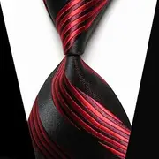 Men's Ties Silk Stripes red and Black Business Formal Ties.