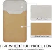 12" Laptop Leather Flap Envelope Sleeve Pouch Bag Compatible with MacBook Khaki