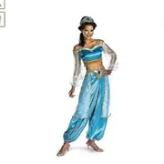 Lady Costume Cosplay Aladdin Jasmine Princess Dress Dark Blue L