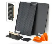Cast Iron Griddle, Reversible Grill/Griddle + Cast Iron Press + Pan Scraper