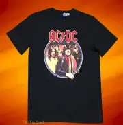 New AC/DC Highway to Hell Black Mens Vintage T-Shirt