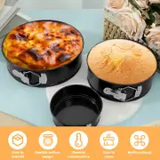 3 Pcs Round Cake Pan Nonstick Springform Pan 4 7 9 Inch Removable og