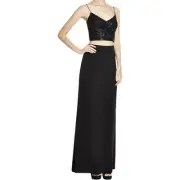 Adrianna Papell New Womens Black Matte Sequined 2PC Dress 14 $358