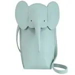 LOEWE ELEPHANT POCKET 經典大象造型小牛皮扣式斜背手機包(淺藍)