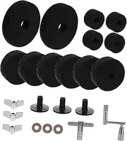 Alasum Drum Set Cymbal Pad Set 23PCs Felt Cymbal Sleeves Non- Durable for Drums