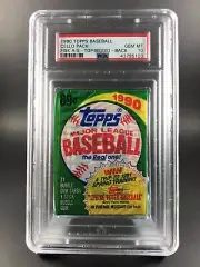 1990 Topps Baseball Cello Pack PSA 10-Carlton Fisk On Top/Craig Biggio On Back