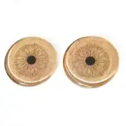 Pair Wood Rings Glass Eyes Jewelry Dolls Taxidermy Flatback Cabochons