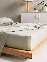 Linen House 500TC Cotton Sateen Flat Sheet, King, Taupe