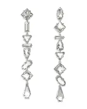 Swarovski Mesmera Mixed Cut Linear Drop Earrings in Rhodium Plated