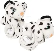 Totority 2pcs Snow Leopard Slap Bracelets for Comfortable Wristbands Fun Birthday Party Favors and Safe Slap Wristbands