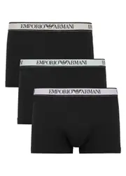 Armani Stretch-cotton Trunks - set of Three - Black - S S
