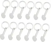 12Pcs Grocery Cart Tokens Key Ring Shopping Trolley Tokens Portable Keychain for Trolley Coin Use for Supermarket Shopping and Daily Life